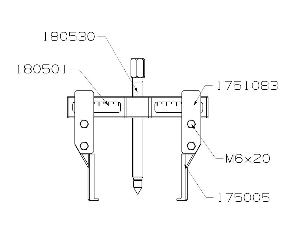 EXTRACTOR FORZA SERIE 1750 DE 2 PATAS FINAS